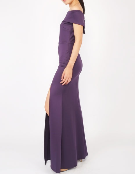 Hava Off-Shoulder Gown (Violet)