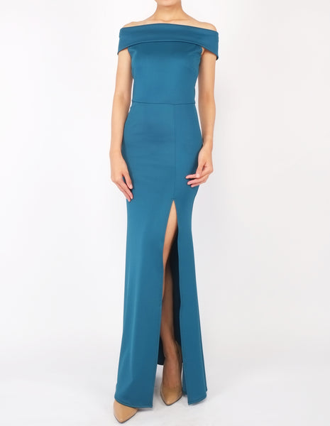 Hava Off-Shoulder Gown (Teal)