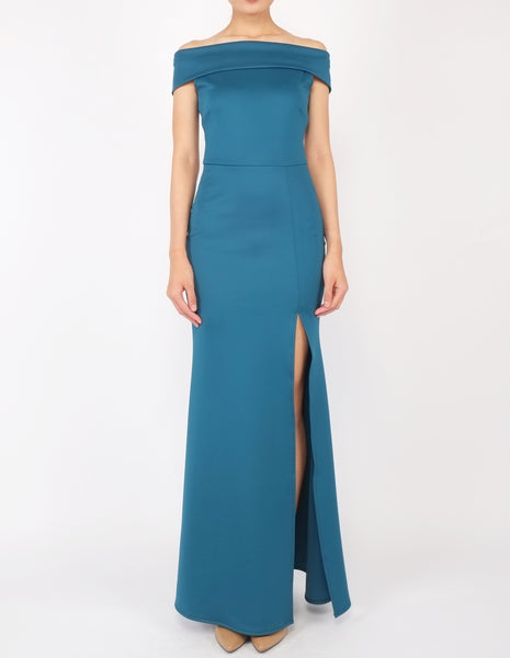 Hava Off-Shoulder Gown (Teal)