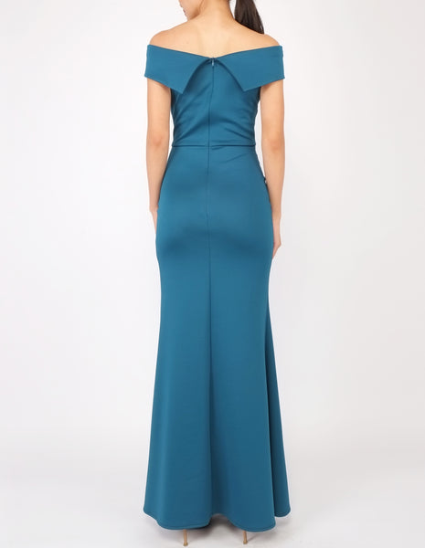 Hava Off-Shoulder Gown (Teal)