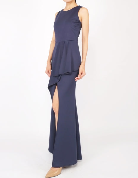 Hye Split Skirt Gown (Navy)