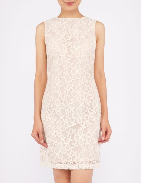 Dawn Organza Shift Dress (Cream)