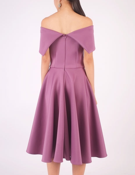 Ellery Off-Shoulder Dress (Mauve)