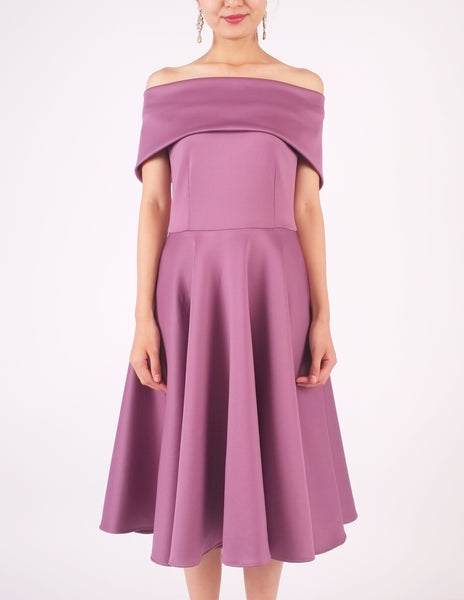 Ellery Off-Shoulder Dress (Mauve)