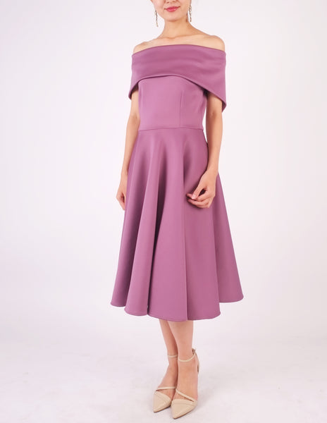 Ellery Off-Shoulder Dress (Mauve)