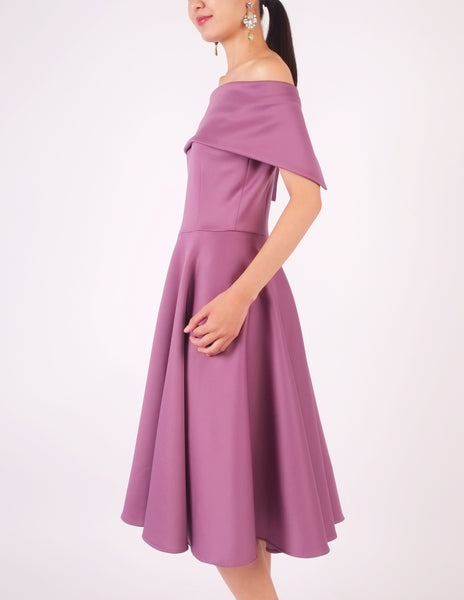 Ellery Off-Shoulder Dress (Mauve)