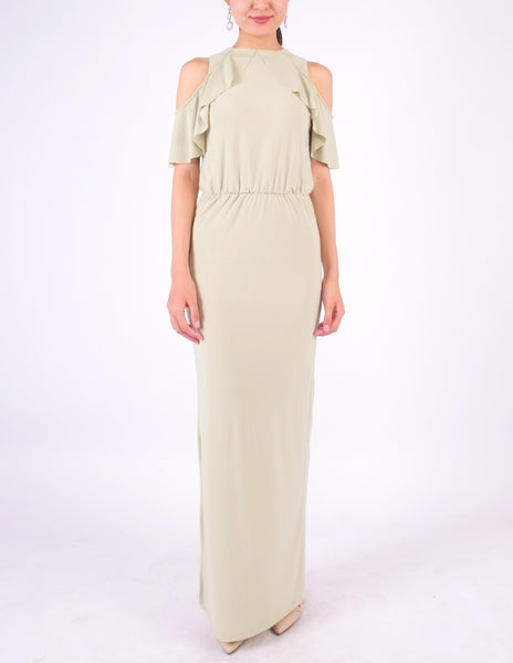 Essie Cold Shoulder Maxi Dress (Sage Green)