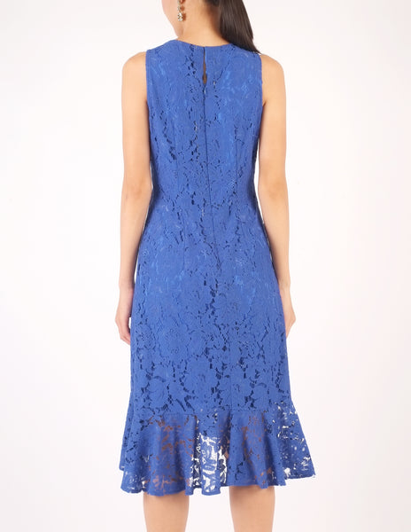 Eva Lace Midi Dress (Royal Blue)