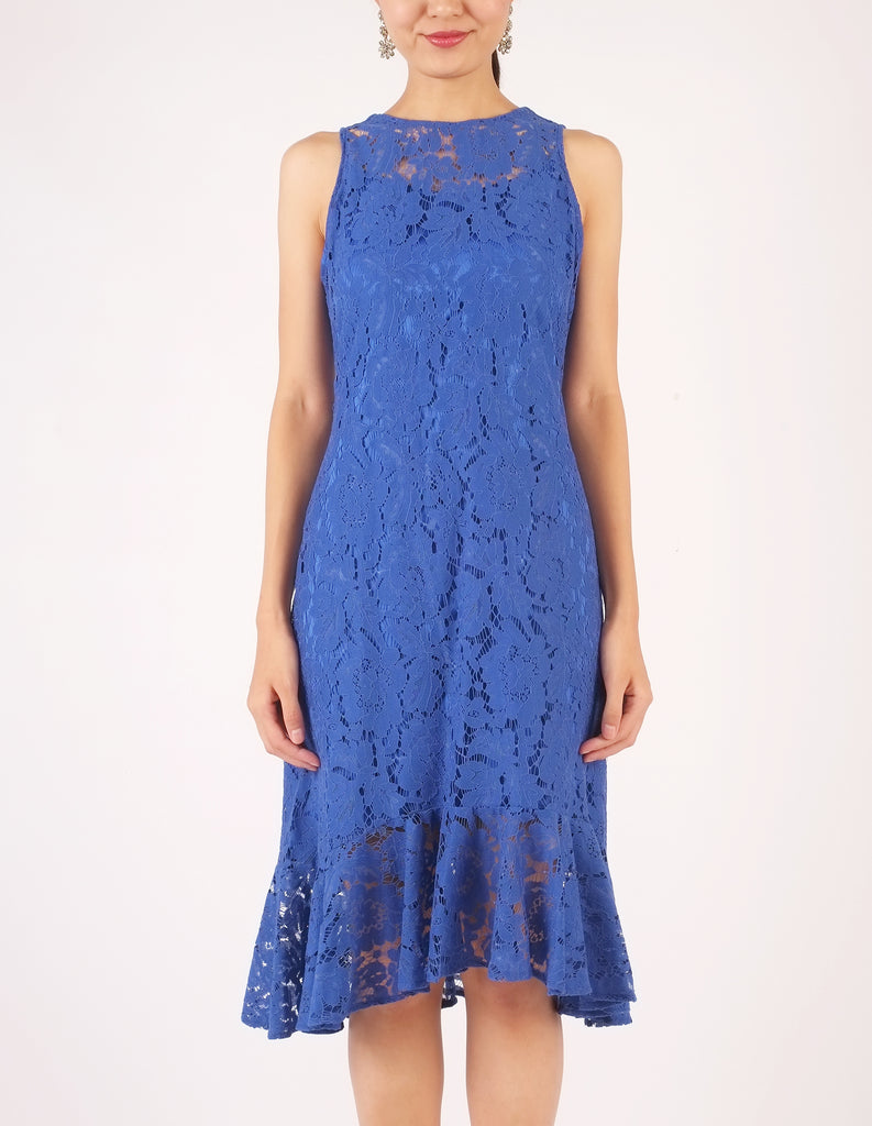 Eva Lace Midi Dress (Royal Blue)