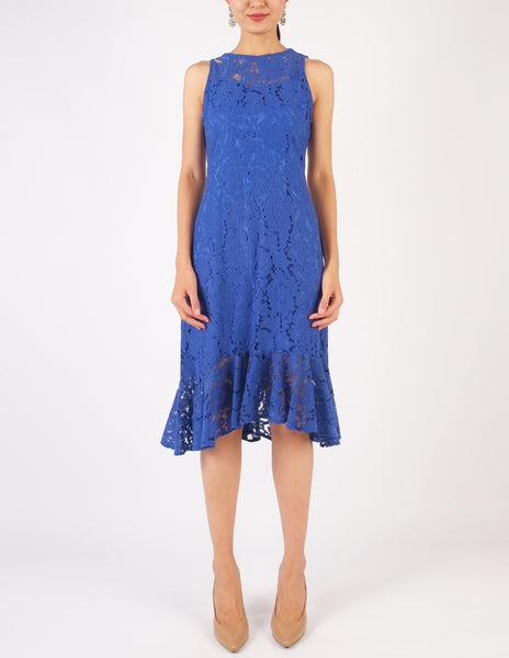 Eva Lace Midi Dress (Royal Blue)