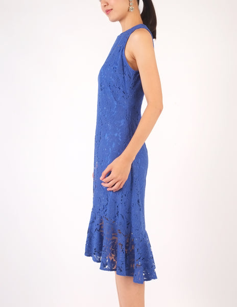 Eva Lace Midi Dress (Royal Blue)