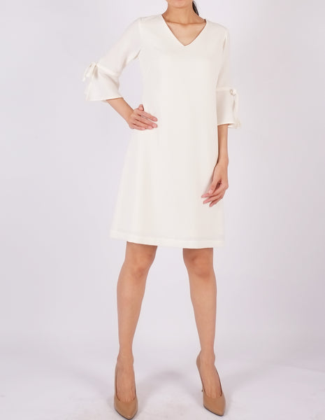 Ezra Flare Sleeves Dress (Cream)