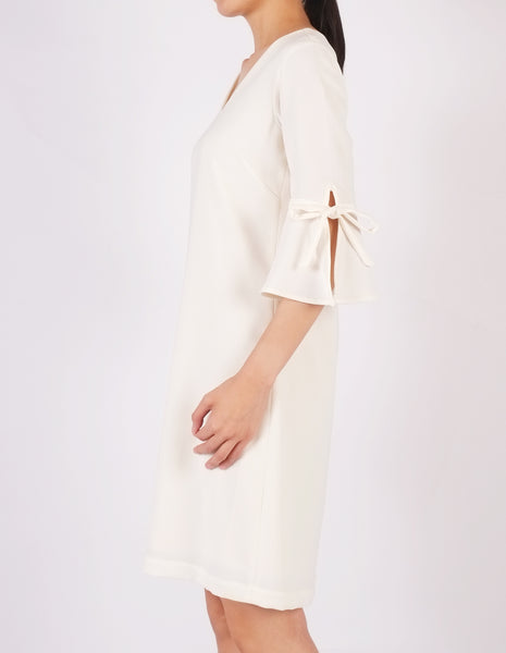 Ezra Flare Sleeves Dress (Cream)