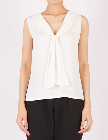 Fiel Tie Neckline S/L Blouse (Ivory)