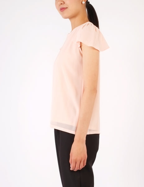 Fifi Flutter Sleeves Top (Blush Pink)