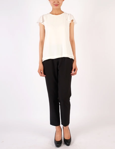 Fifi Flutter Sleeves Top (White)