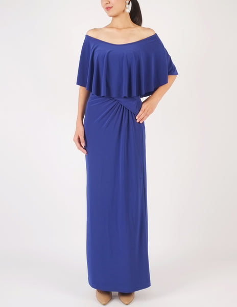 Hailey Off-Shoulder Maxi Dress (Royal Blue)