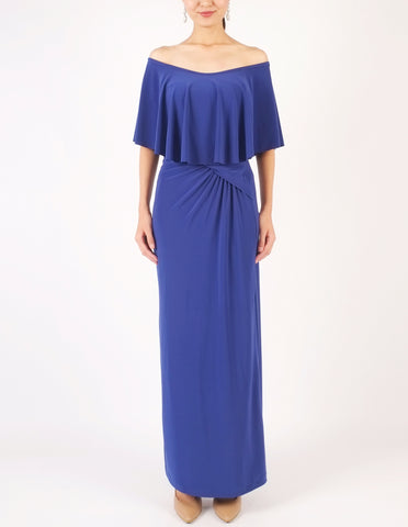 Hailey Off-Shoulder Maxi Dress (Royal Blue)