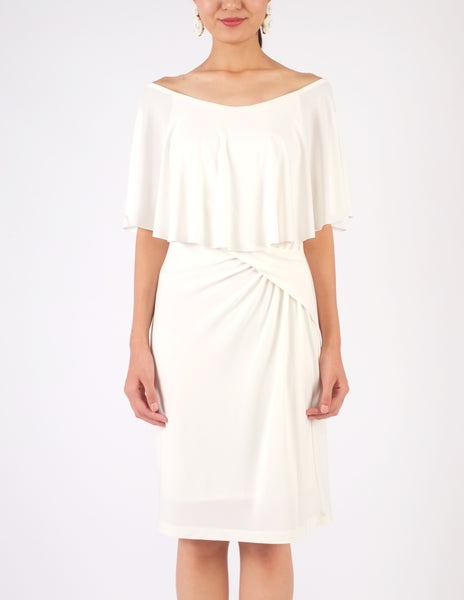 Holly Off-Shoulder Short Dress (Ivory)