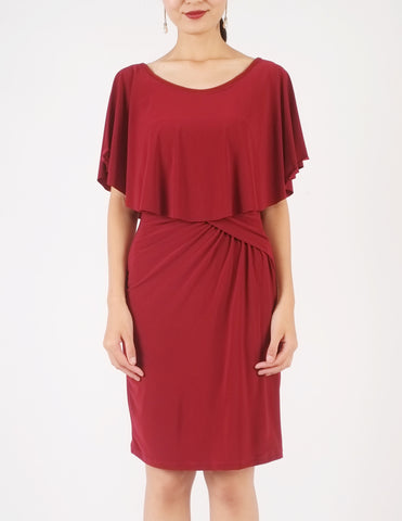 Holly Off-Shoulder Short Dress (Maroon)