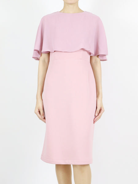 Julia Chiffon Cape Dress (Pink)