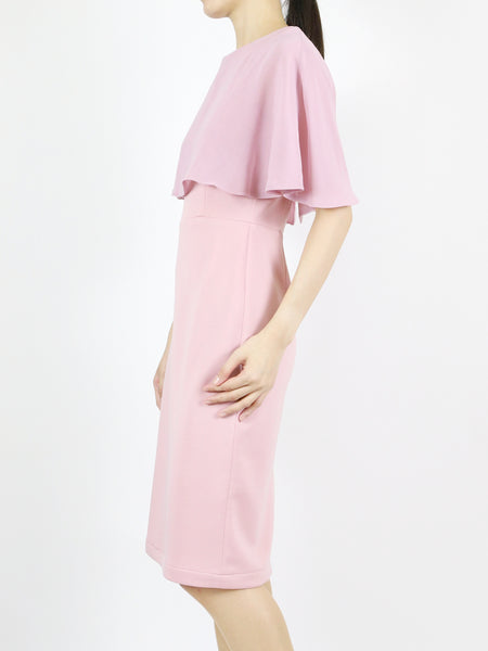 Julia Chiffon Cape Dress (Pink)