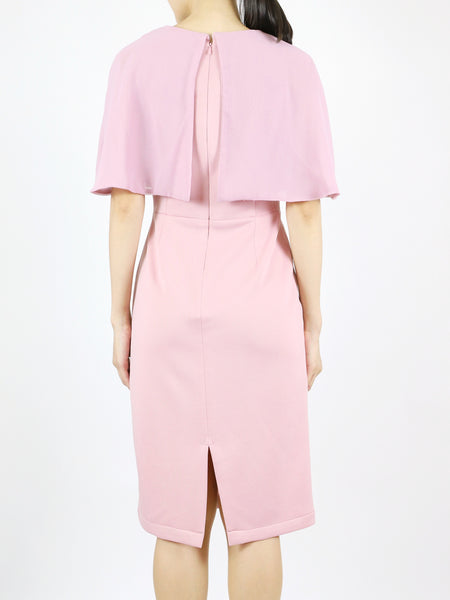 Julia Chiffon Cape Dress (Pink)