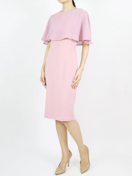 Julia Chiffon Cape Dress (Pink)