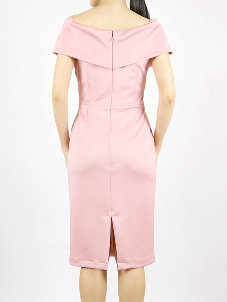 Etta Wrap Off-Shoulder Dress (Pink)