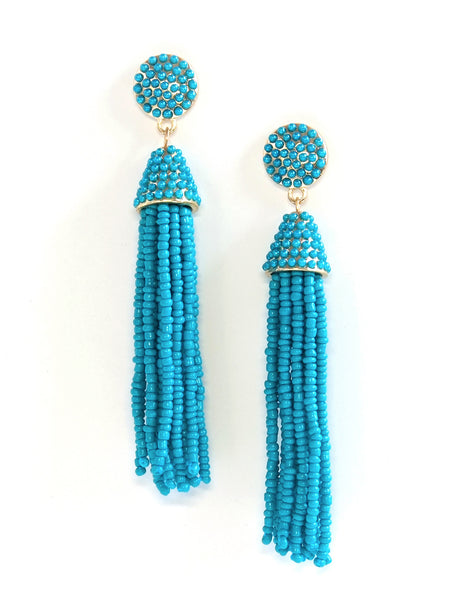 Paulina Beaded Tassel Earrings (Colors Available)