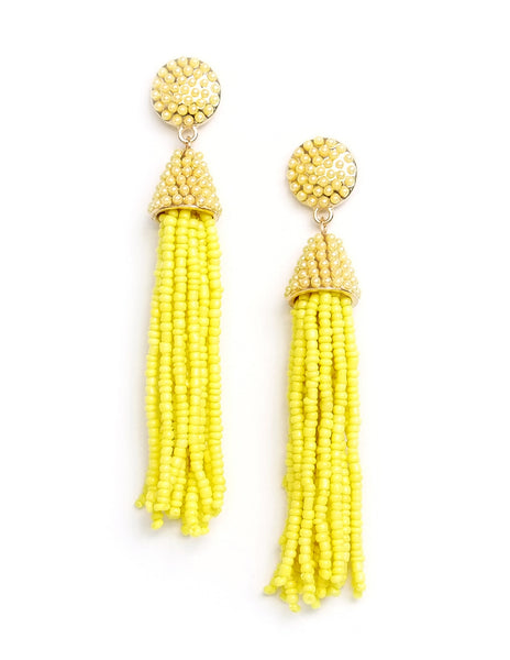 Paulina Beaded Tassel Earrings (Colors Available)