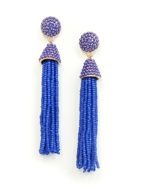 Paulina Beaded Tassel Earrings (Colors Available)