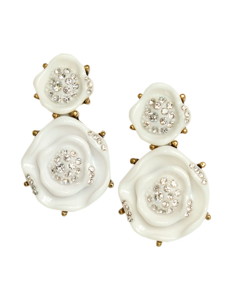 Rosanna Rose Crystal Earrings (Ivory)